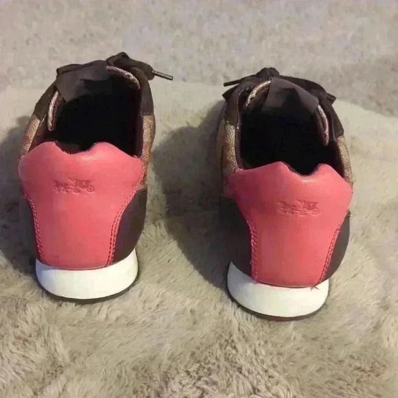 Coach sneakers, size 9.5, brown, tan and pink - Picture 3 of 9